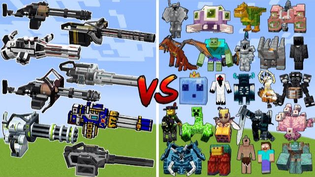 НОВЫЙ МИНИ-ПУЛЕМЁТ ПРОТИВ НОВЫХ БОССОВ В МАЙНКРАФТЕ С МОДАМИ смотреть онлайн