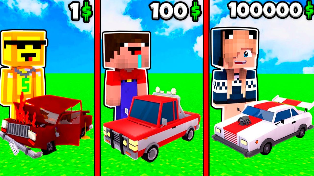 ДОРОГОЕ ИЛИ ДЕШЕВОЕ В МАЙНКРАФТ! ЧТО ВЫБЕРЕТ И КУПИТ НУБ И ДЕВУШКА ПРО! смотреть онлайн