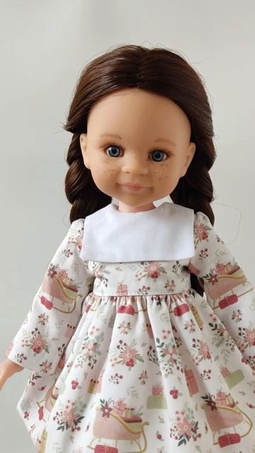 Платье с воротничком для кукол Паола Рейна