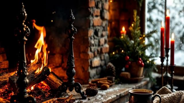 Треск камина - Нежная музыка и атмосфера тихой таверны, фоновая музыка смотреть онлайн