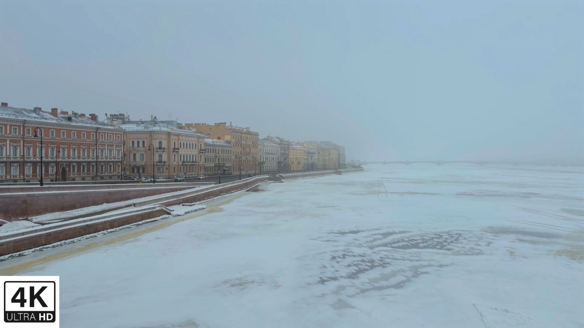 Зимний туман окутал САНКТ-ПЕТЕРБУРГ. 4К смотреть онлайн