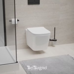 Унитаз подвесной BelBagno Kraft BB7106CH-TOR/SC безободковый, торнадо, с сиденьем микролифт, белый