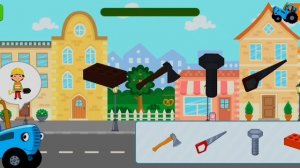 строитель синий трактор