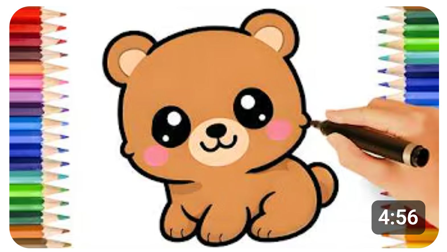 КАК НАРИСОВАТЬ ПРОСТОГО МИЛОГО КОРИЧНЕВОГО  ПЛЮШЕВОГО МЕДВЕДЯ 🧸💗
