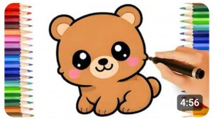 КАК НАРИСОВАТЬ ПРОСТОГО МИЛОГО КОРИЧНЕВОГО  ПЛЮШЕВОГО МЕДВЕДЯ 🧸💗