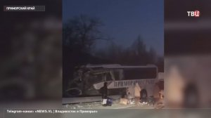В Приморье автобус с туристами из Китая столкнулся с грузовиком