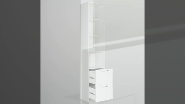 СИРИУС стеллаж 40 2 ящика белый смотреть онлайн