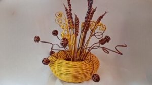 МК. Золотая ваза и Икебана из бумажной лозы. #31,32