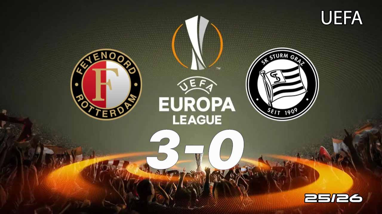 Фейеноорд — Штурм 3:0. Обзор матча. Лига Европы 25/26 смотреть онлайн