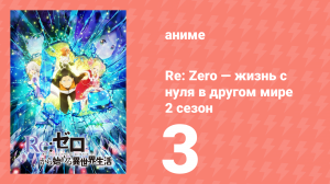 Re: Zero — жизнь с нуля в другом мире 2 сезон 3 серия (аниме-сериал, 2020)