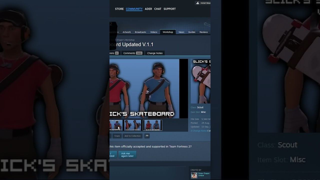 Скейтборд с НАКЛЕЙКАМИ #shorts #teamfortress2 #tf2 #ader #starcraft смотреть онлайн