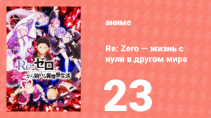 Re: Zero — жизнь с нуля в другом мире 1 сезон 23 серия (аниме-сериал, 2016)