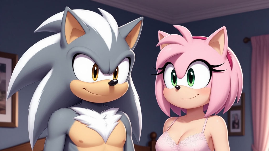 Тандер и Эми в романтической спальне. смотреть онлайн