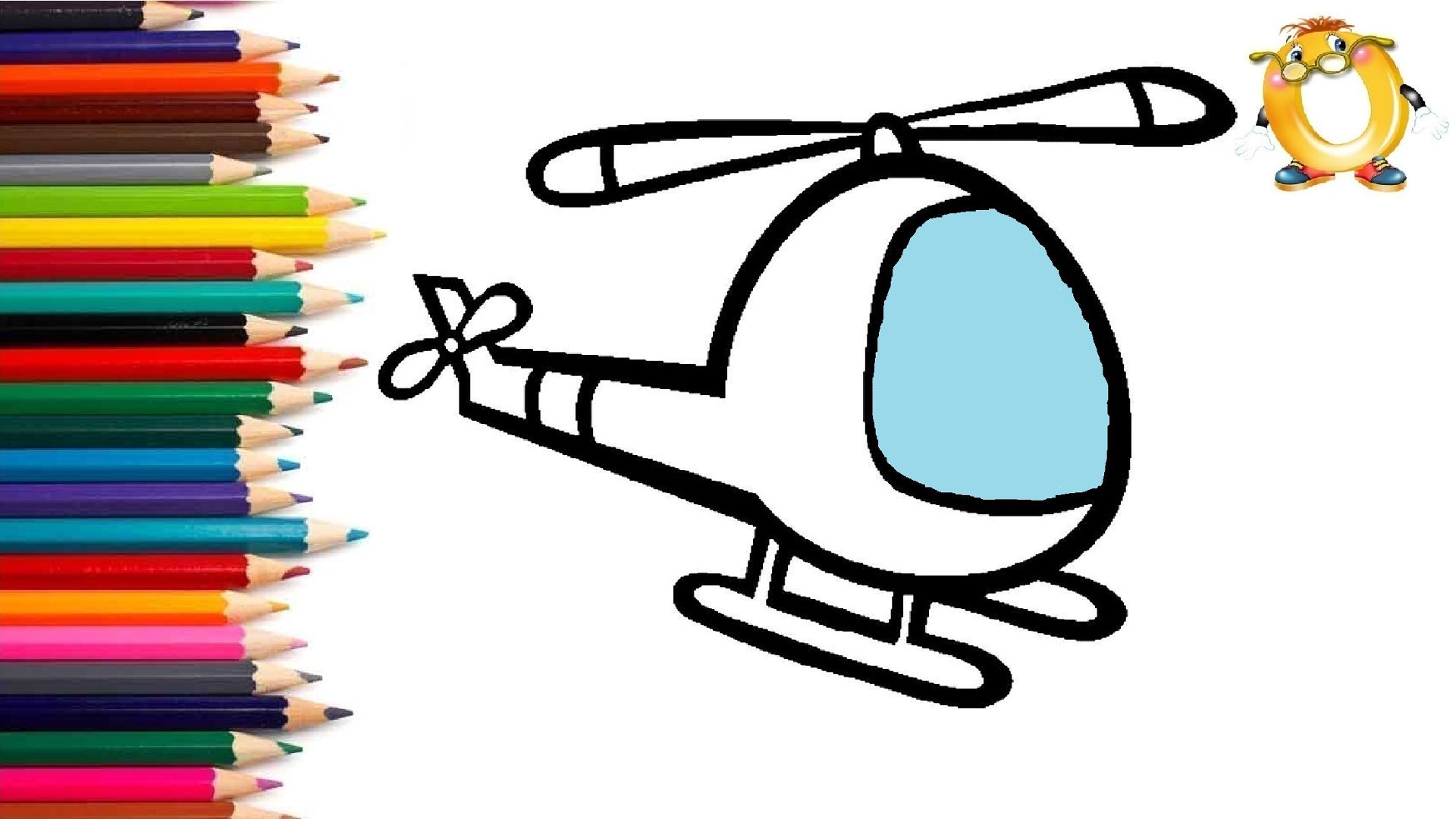 Мультик - раскраска для детей ВЕРТОЛЕТ. Учимся как рисовать ВОЗДУШНЫЙ ТРАНСПОРТ // ОБУЧАШКА ТВ смотреть онлайн