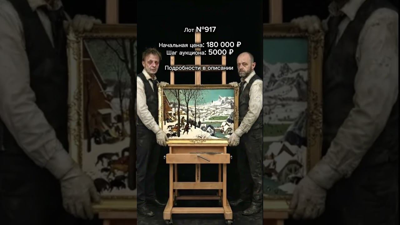 Лот №917 Питер Брейгель “Охотники на снегу” 60х90 см смотреть онлайн
