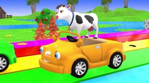 😹Милая мультяшная коровка едет верхом на машине🔥