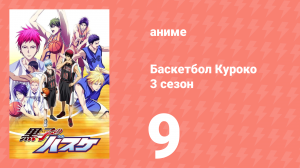 Баскетбол Куроко 3 сезон 9 серия (аниме-сериал, 2015)