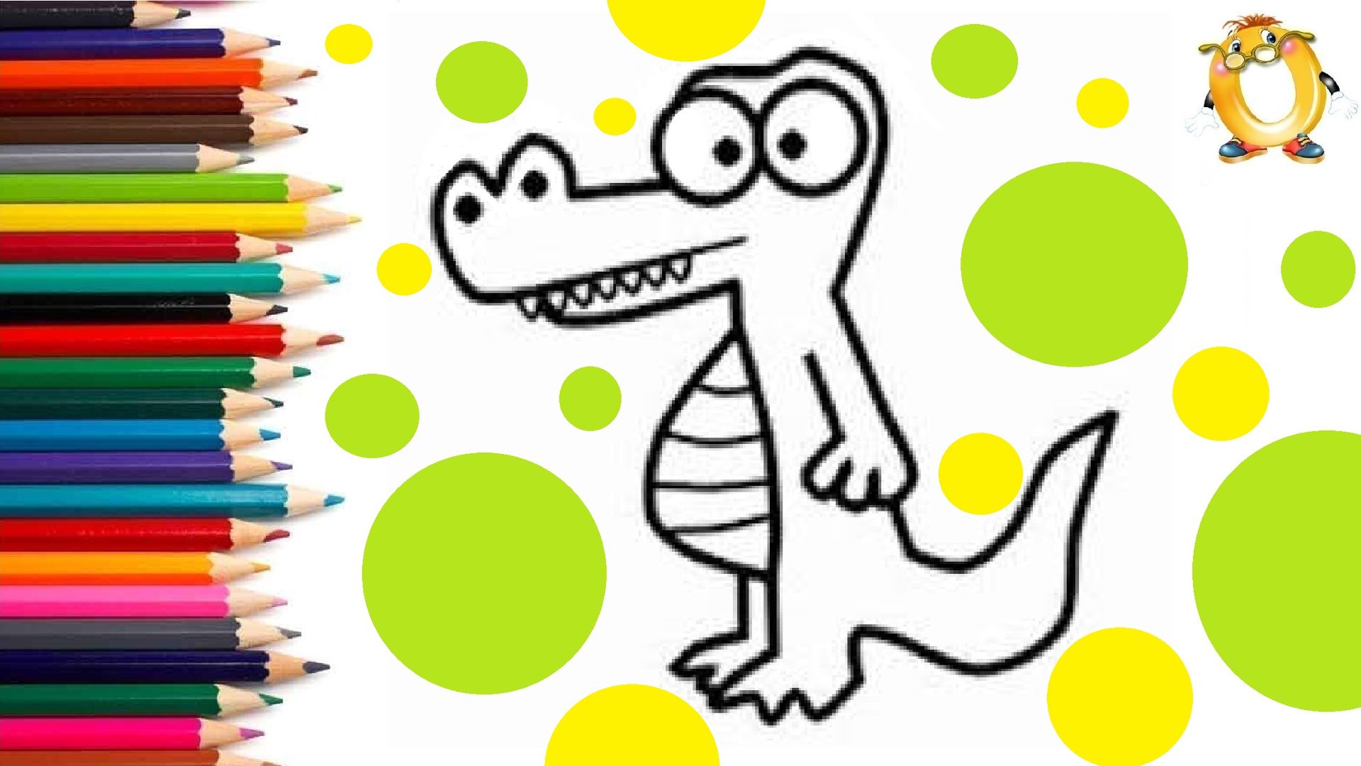 Мультик - раскраска для детей КРОКОДИЛ. Учимся как рисовать КРОКОДИЛЬЧИКА с детьми // ОБУЧАШКА ТВ смотреть онлайн