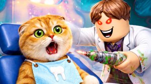 ГИГАНТСКИЙ ЗУБНОЙ ВРАЧ ПОЙМАЛ КОТА ПЕРСИКА! ПОБЕГ ИЗ ОББИ СТОМАТОЛОГИИ!