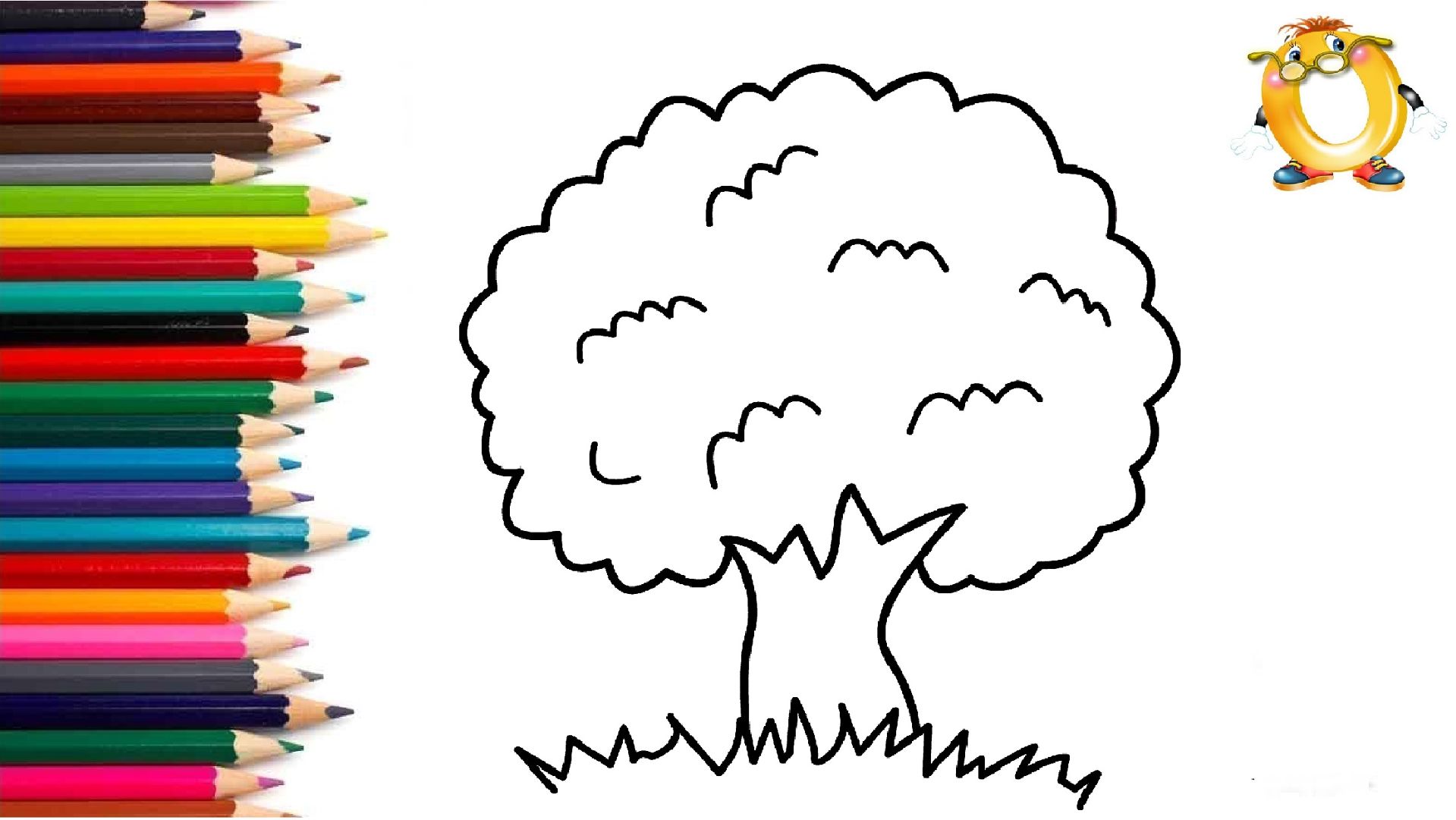 Мультик - раскраска для детей ДЕРЕВО. Учимся как рисовать ДЕРЕВЬЯ и другие растения // ОБУЧАШКА ТВ смотреть онлайн