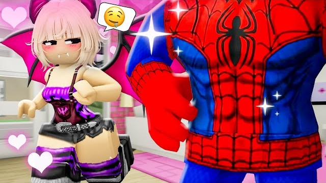 Человек-паук Джей Джей и Бэтгёрл влюбляются друг в друга с первого взгляда! Анимация Роблокс смотреть онлайн