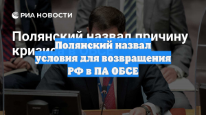 Полянский назвал условия для возвращения РФ в ПА ОБСЕ