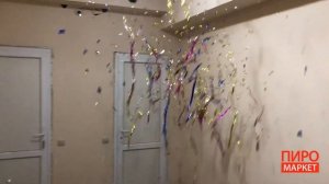 Пневмохлопушка Maxem CM034 серпантин - конфетти 100% двусторонняя цветная бумага, 25х50 мм. - туба 3