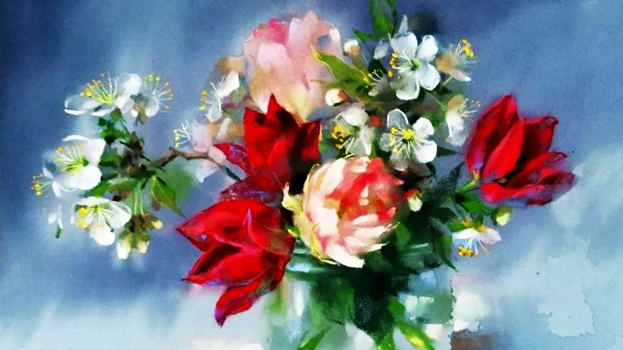 Цветочные картины художника Веры Кавура смотреть онлайн