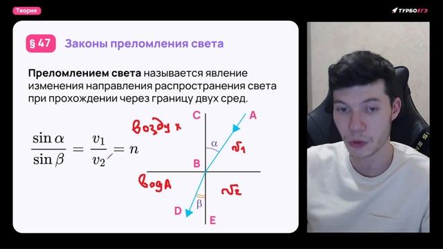 Физика • 11 класс • §47 Мякишев. Законы преломления света #физика #11класс Физика • 11 класс • §47 Мякишев. Законы преломления света #физика #11класс