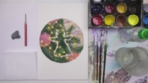 Фрагменты урока по рисованию елочного украшения гуашью