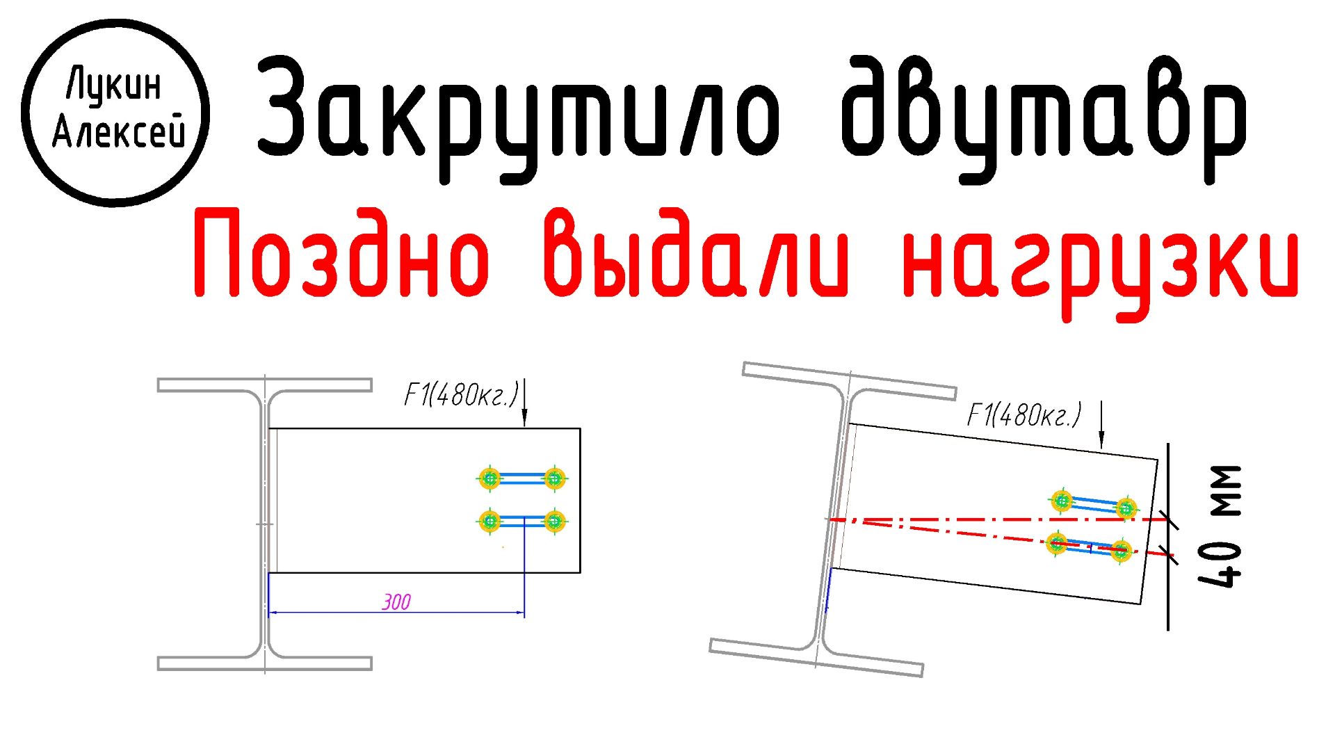 Ошибка проектировщика. Закрутило двутавровую балку. Усиление балки смотреть онлайн