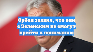 Орбан заявил, что они с Зеленским не смогут прийти к пониманию