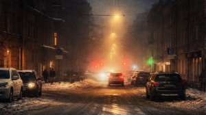 Зимний туманный вечер на Горьковской