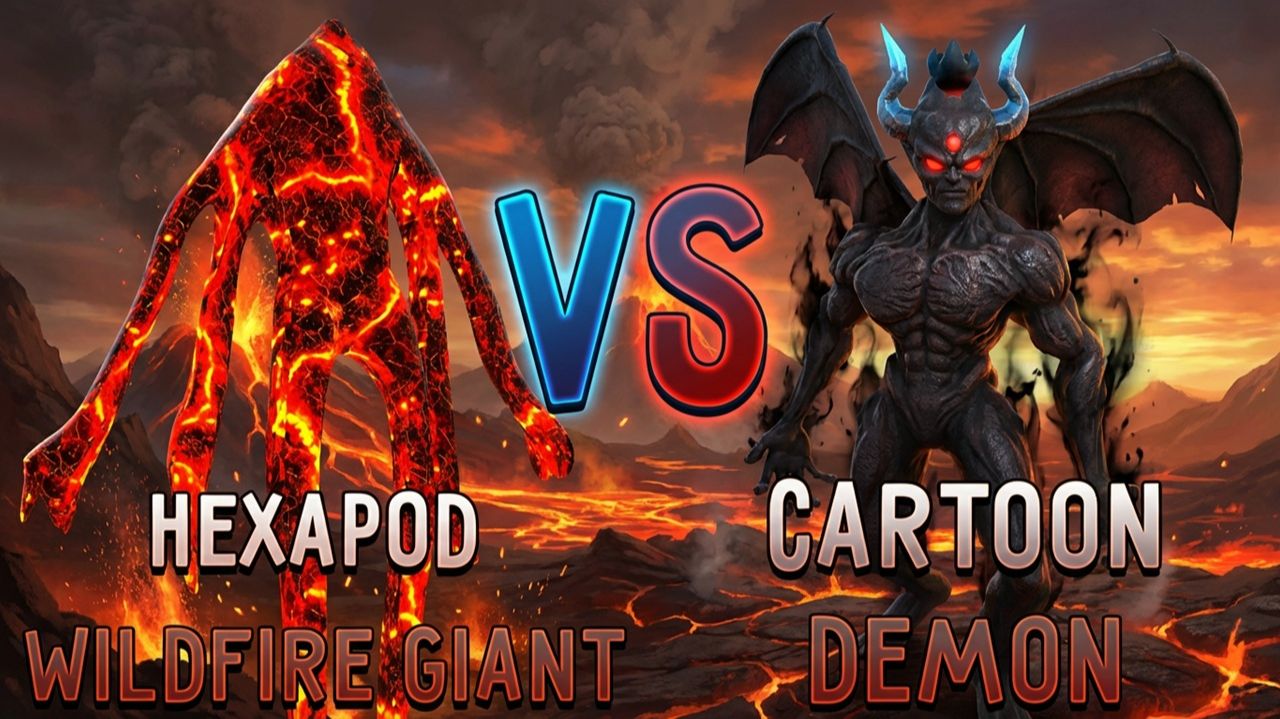 МУЛЬТЯШНЫЙ ДЕМОН ПРОТИВ ОГНЕННОГО ТИТАНА В МАЙНКРАФТ! БИТВА CARTOON DEMON VS HEXAPOD GIANT MINECRAFT смотреть онлайн