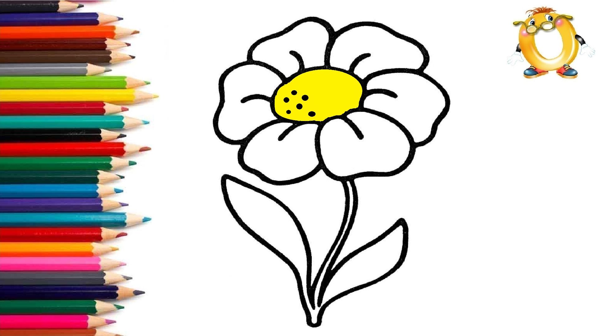 Мультик - раскраска для детей ЦВЕТОК. Учимся как рисовать ЦВЕТОЧЕК // ОБУЧАШКА ТВ смотреть онлайн