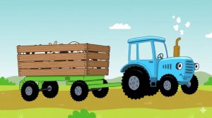 Синий трактор По полям | Учим животных | Синий Трактор песенки для малышей