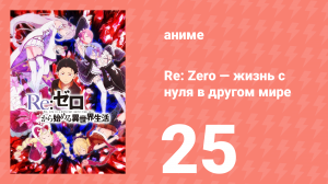 Re: Zero — жизнь с нуля в другом мире 1 сезон 25 серия (аниме-сериал, 2016)