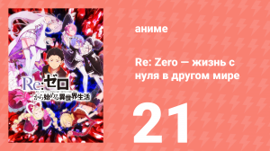 Re: Zero — жизнь с нуля в другом мире 1 сезон 21 серия (аниме-сериал, 2016)