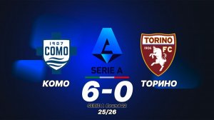 Комо — Торино 6:0. Обзор голов. Серия А. Тур 22.