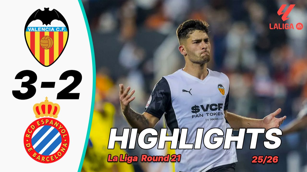 Валенсия — Эспаньол 3:2. Ла Лига, 21-й тур. смотреть онлайн