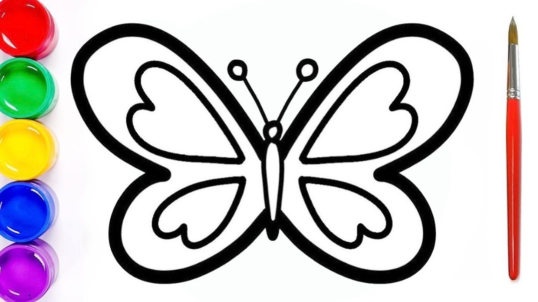 Мультик раскраска для детей и малышам. Как нарисовать рисунок бабочку смотреть онлайн