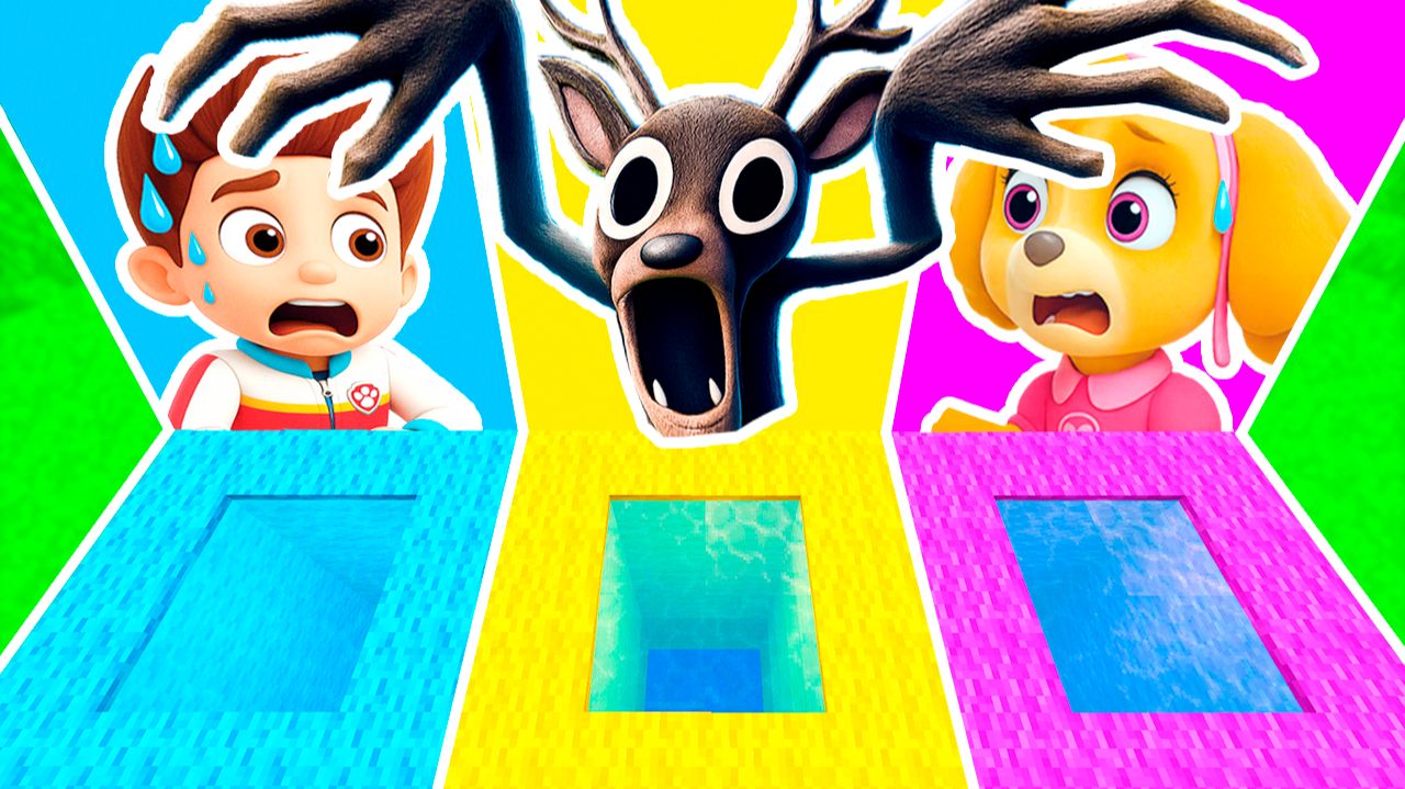 ВЫБЕРИ ПРАВИЛЬНУЮ ЯМУ СКАЙ РАЙДЕР ОЛЕНЬ 99 НОЧЕЙ в ЛЕСУ ЩЕНЯЧИЙ ПАТРУЛЬ в МАЙНКРАФТ ЗОМБАК смотреть онлайн