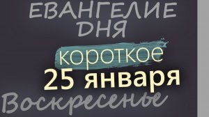 25 января Воскресенье Евангелие дня 2026 короткое!
