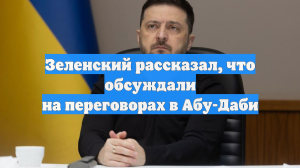 Зеленский рассказал, что обсуждали на переговорах в Абу-Даби
