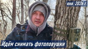 Идём в лес снимать фотоловушки, январская прогулка по лесу с тётей Мариной