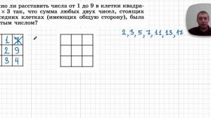 2026-01-24 Расставить от 1 до 9 в квадрат 3х3, чтобы суммы были простыми