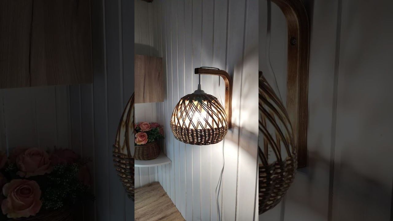Лампа из бумажной лозы #плетенаялампа #бумажныетрубочки смотреть онлайн