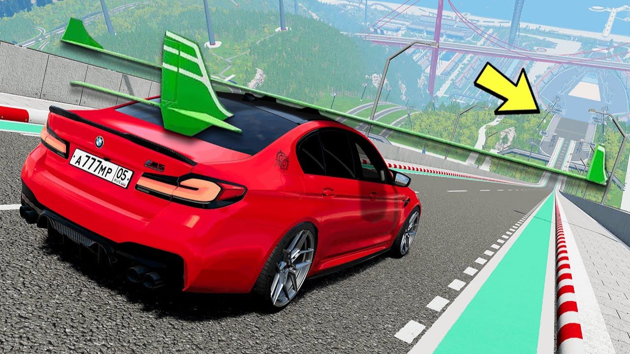 КАКАЯ МАШИНА ПРЫГНЕТ ДАЛЬШЕ С ОГРОМНОГО ТРАМПЛИНА В BEAM NG DRIVE! смотреть онлайн