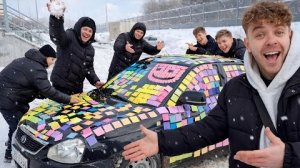 пранк над другом поклейли закладкой машину