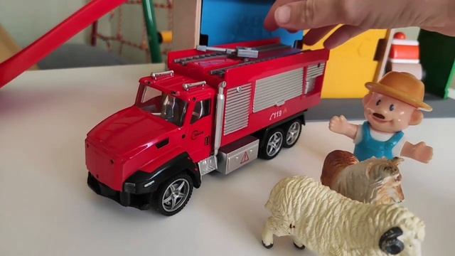 Мультик про Строительные и пожарные машинки. Строим дом из песка. смотреть онлайн